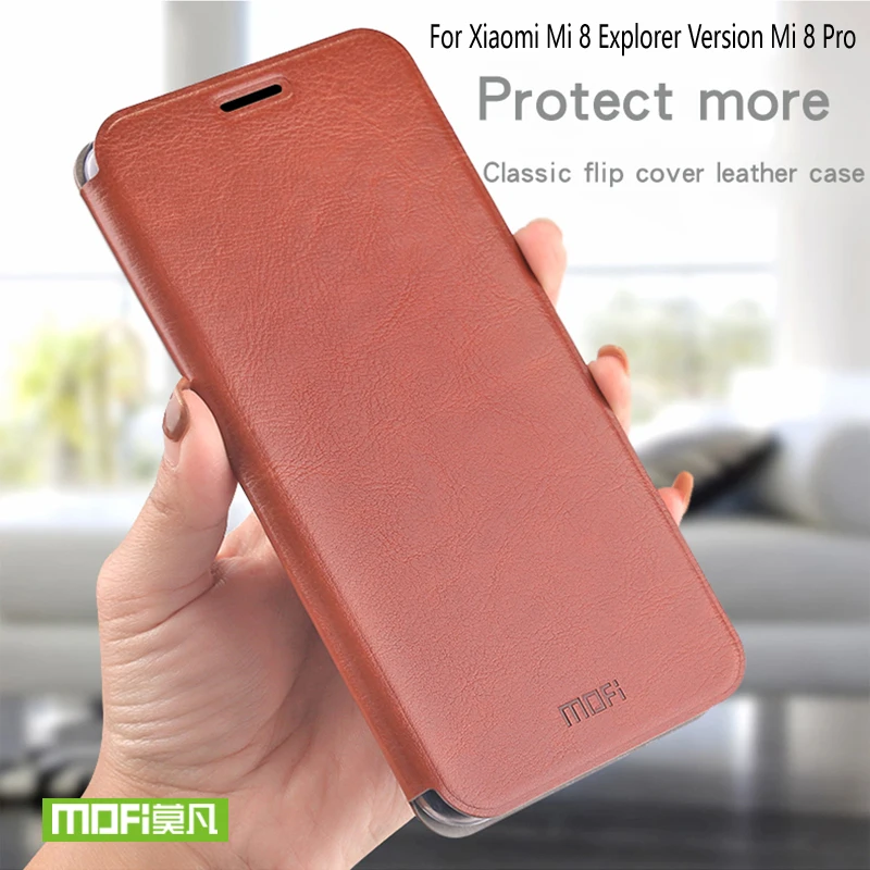 

For Xiaomi Mi8 Explorer Version Mi 8 Pro 6.21" Mofi Brand Ultra-Thin Book Flip PU Leather Cover Stand phone Case