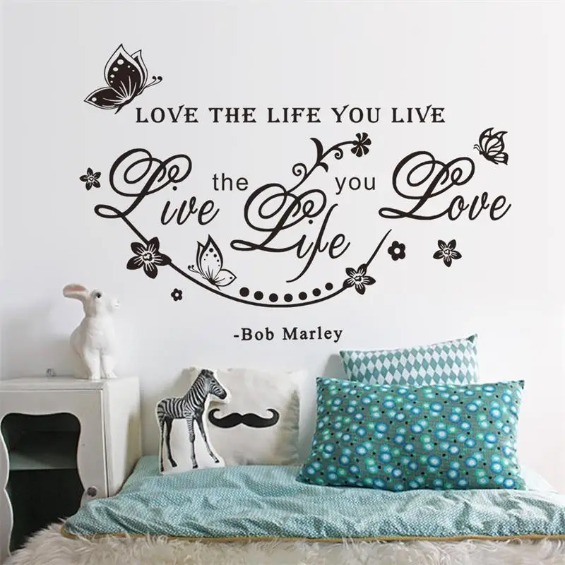 Wall Stickers Removable Love Life Live Living Room Decal Picture Art Decor 