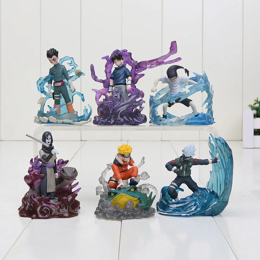 

6Pcs/set 7cm Uzumaki Naruto Figure Orochimaru Rock Lee Neji Sasuke Gaara Shikamaru Kakashi Action figure Toy