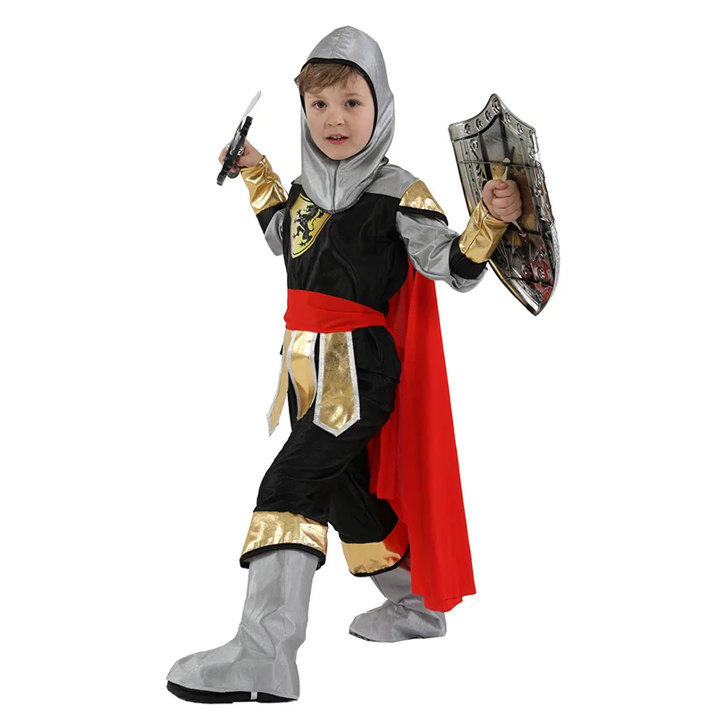 Koop Halloween Party Kids Royal Warrior Knight Kostuums Jongens Soldaat Kinderen Middeleeuwse Romeinse Cosplay Carnaval Fancy Dress