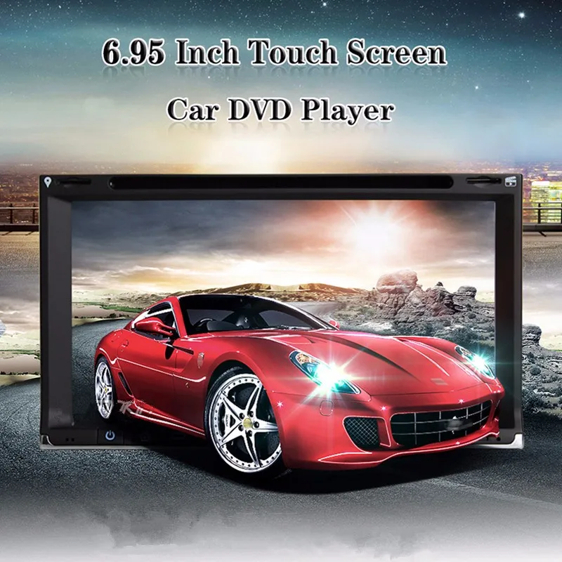 Best 6.95 inch 2 din car audio Touch Screen Bluetooth GPS Navigator DVD Player Steering Wheel Control/Radio /Reversing Camera 0