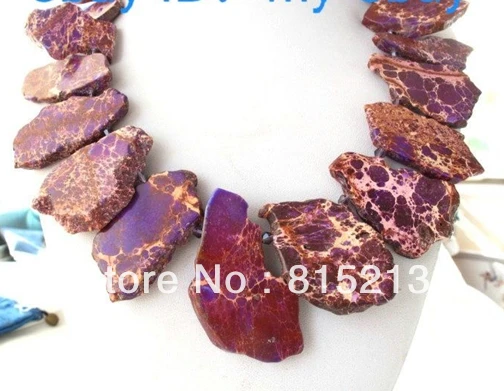 

ddh00884 Long 57mm Purple Imperial Jasper Crystal Necklace 14K GP