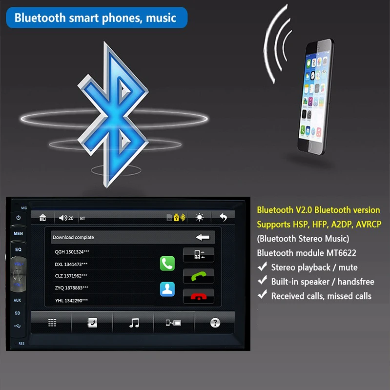 Лидер продаж 2 дин видео плеер 7 ''HD Bluetooth стерео Радио FM MP3 MP5 Аудио USB Авто Электроника авто радио