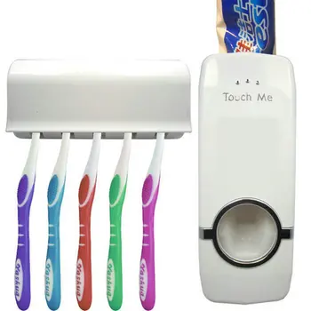 

Bathroom Toothbrush Holder Stand Auto Automatic Toothpaste Dispenser Squeezer 2 Color For Option