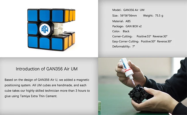 Магический куб специальный заказ Ссылка(Gans 356S V2 черный куб Gan 356 Air Master UM speed cube) GAN AIR SM 3X3 Магнитный скоростной куб