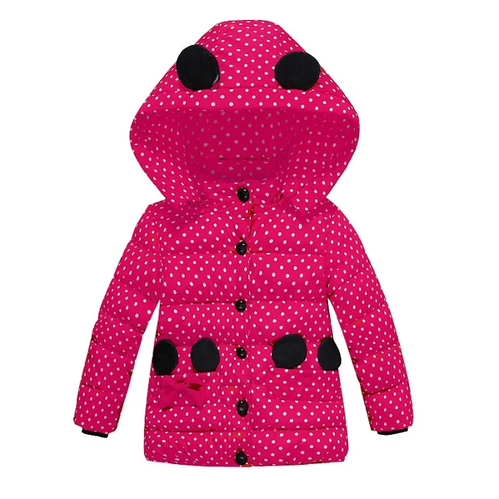 Г. Зимняя куртка для девочек пальто с рисунком Минни одежда для девочек с хлопковой подкладкой детская одежда для девочек, костюм для детей, одежда - Цвет: Rose