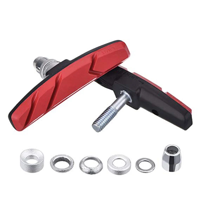 2PCS Bicycle mountain brake V-brake pads with mud trough silent bicycle brake pads road bike rubber sheet Replaceabl brake pads bike brake pads