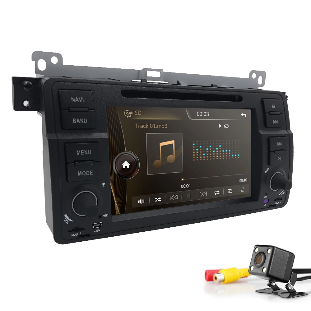 Top Car multimedia player 7" HD Touch Screen Head Unit Car GPS DVD Player Built-in Mic DAB+ Camera for BMW E46 M3 X3 8G Map BT SWC 3