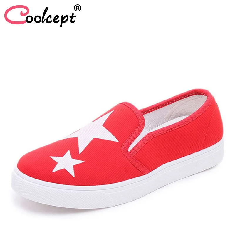 

Coolcept Ladies canvas Shoes Fashion Tide Style Spring Summer Women Flat Shoes Slip on Breathable Women's Shoes Flats Size 35-40