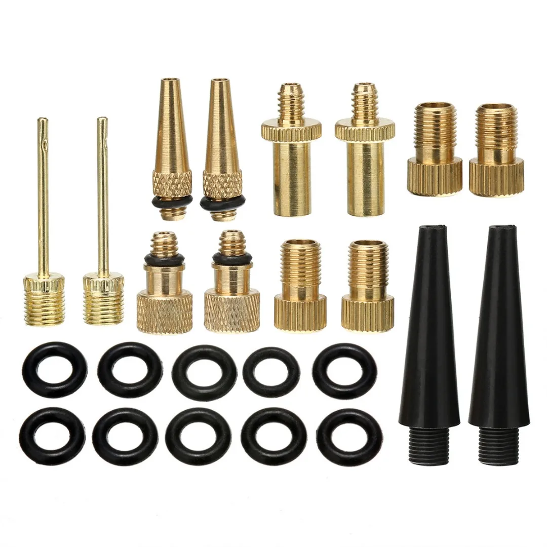 15pcs/24pcs/25pcs Bike Air Pump Converter Valve Adapter SV AV DV Kits Inflator For Road Bicycle Cycling Bicycle Accessories