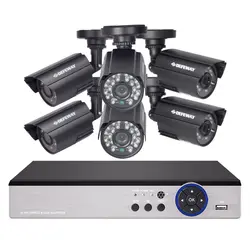 DEFEWAY HD 1080N P2P 8-канальный видеонаблюдения Системы видеонаблюдения DVR комплект 6 шт. Открытый ИК Ночное видение 1,0 МП CCTV Системы