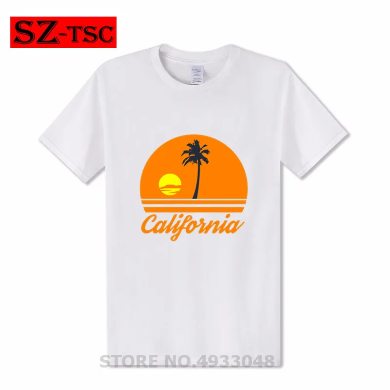 Famicom футболка California футболки "закат" негабаритная уличная футболка рубашка хлопок короткий рукав Забавный принт Женская футболка XXXL - Цвет: 24