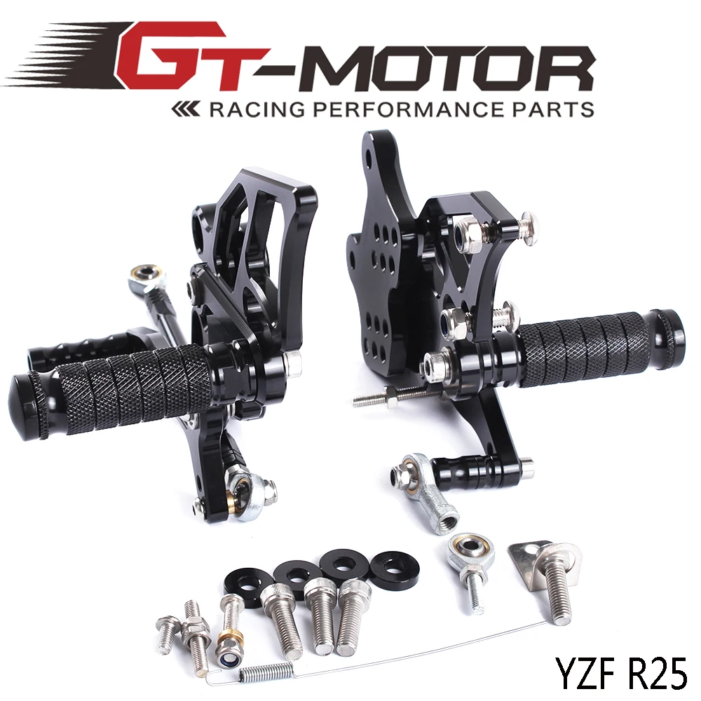 

Full CNC Aluminum Motorcycle Adjustable Rearsets Rear Sets Foot Pegs For YAMAHA YZF-R3 R25 R 25 R 3 2014 2015 2016 2017 2018