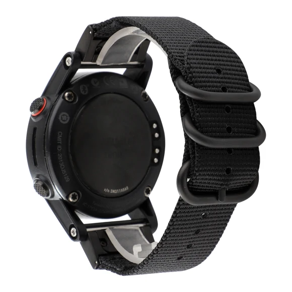 Gengshi 26MM Quick Nylon Easy fit Wrist Watchband Strap for Garmin Fenix 5X,5X Plus,Fenix 3, fenix3 Hr,Descent Mk1 - Band Color: Black