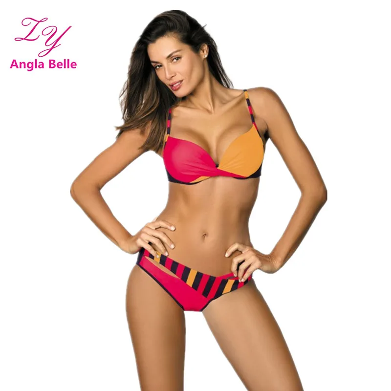

Patchwork Swimwear Women Swimsuit Sexy Bikini Set Push Up Swimming Suit for Women Bathing Suit Female Padded Cut Out Swim Wear