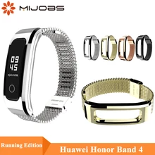 Mijobs Миланский металлический ремешок для huawei Honor Band 4, ремешок для бега, Смарт-часы, браслет для Honor Band 4, браслет для бега