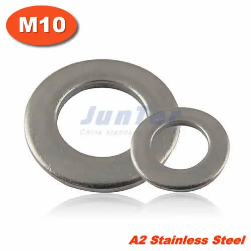 Lot of 100 DIN125 M10 Flat Washers made from A2 Stainless Steel image 2