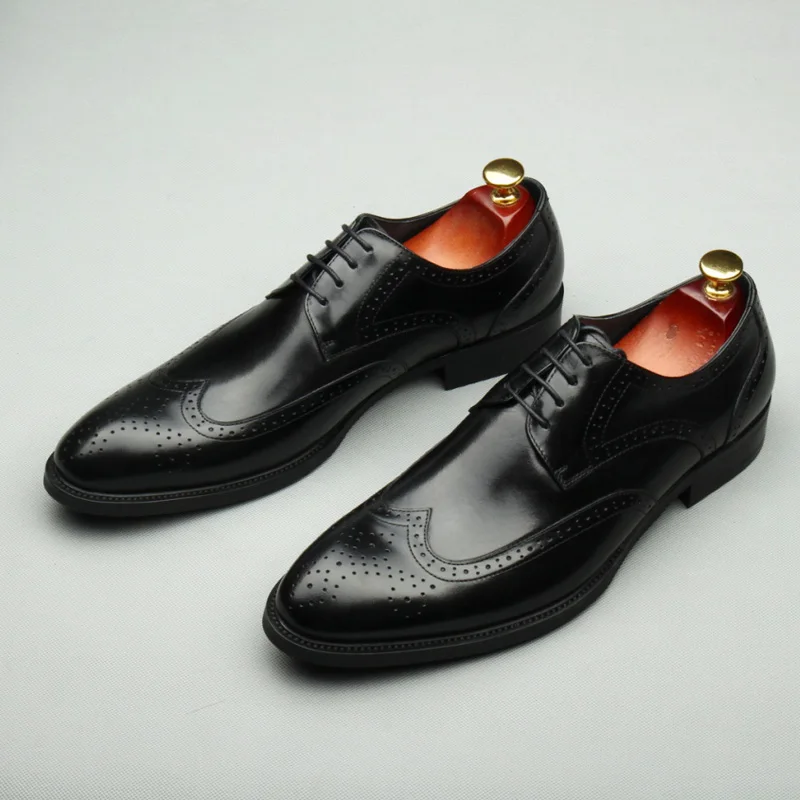 Design Masculino Up 1 Sapatas Sapatos Terno Luxo Novo Festa Lace Couro As Casamento Modernos Formal Genuíno as 2 Pic Brogue De Calçado Homens Vestido xvwS41Oq7I