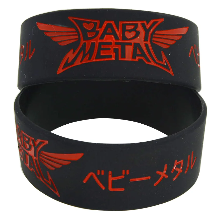 

25pcs/lot Baby Metal Rock Band Style Silicone Ink Filled Wristband Bracelet