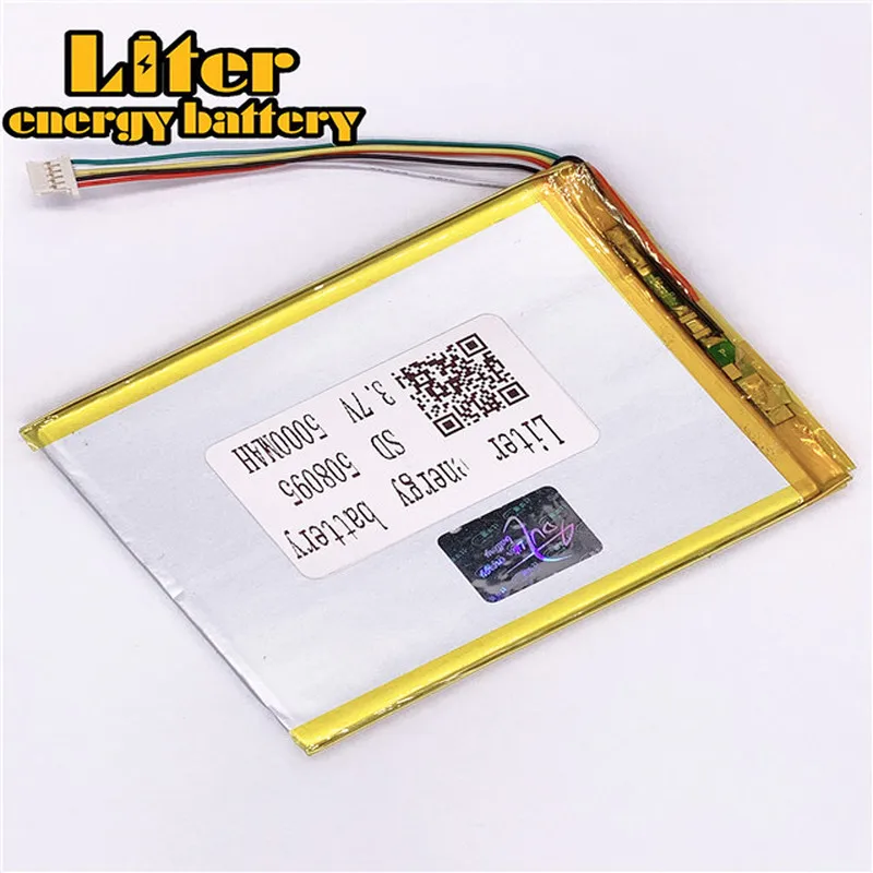 

1.0MM 5pin connector 508095 5000mah 3.7V Cheap price lithium polymer battery for tablet pc