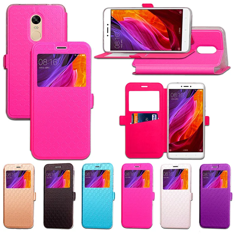 

Xiaomi Redmi Note 4X Case View Vindow Wallet Flip Leather Case Cover for Xiaomi Redmi Note 4X Phone Bags Shell Cover