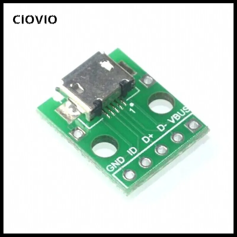 10 шт. MICRO USB к DIP адаптер 5pin Разъем b Тип печатной платы конвертер макет USB-01 переключатель доска SMT мать сиденье