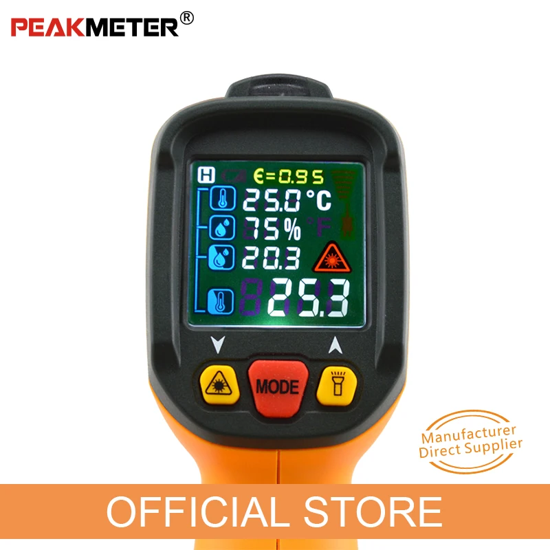 PEAKMETER PM6530D ЖК-дисплей Дисплей портативный инфракрасный термометр-50~ 800 с влажности и точки росы Ирт K Тип окружающей среды UV светильник