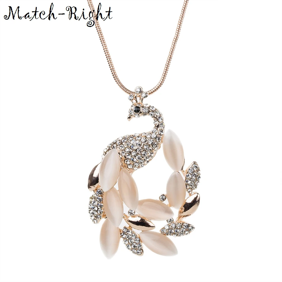 

Match-Right Women Sweater Necklace Long Necklaces & Pendants Peacock Necklace For Women Jewelry NL619