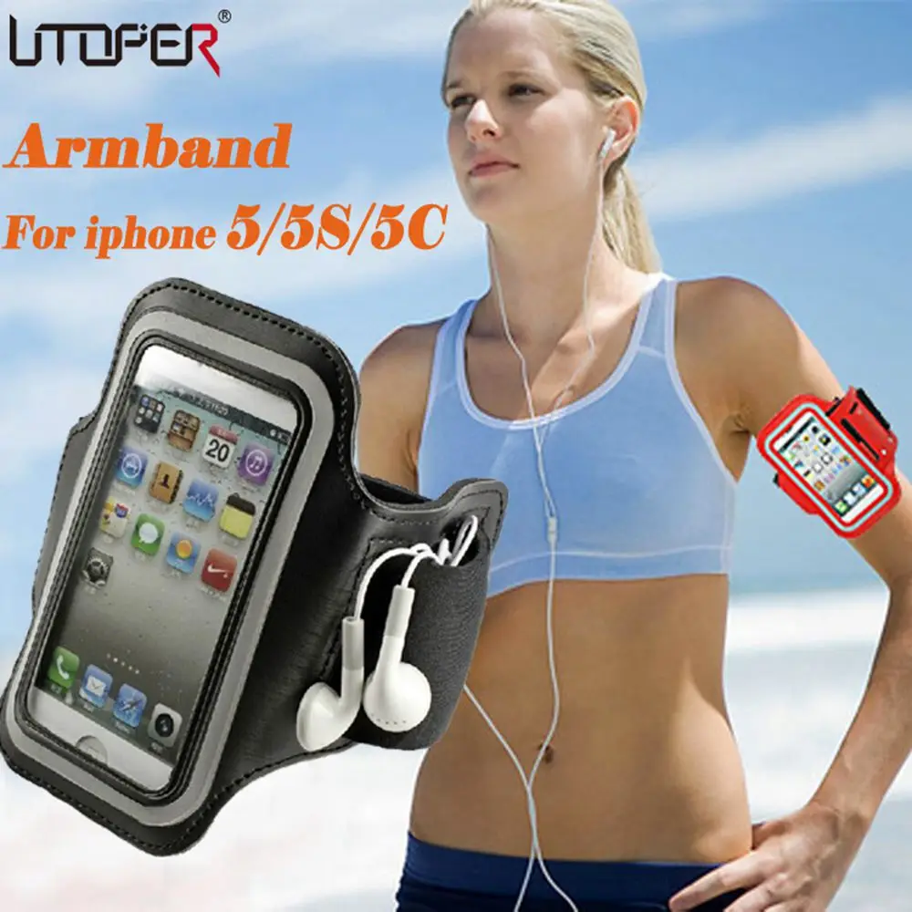 Goedkoop Verstelbare SPORT GYM Armband Tas Case Voor Apple iPhone 5 5 S 5C SE Waterdichte Jogging Arm Band Mobiele Telefoon Riem Cover