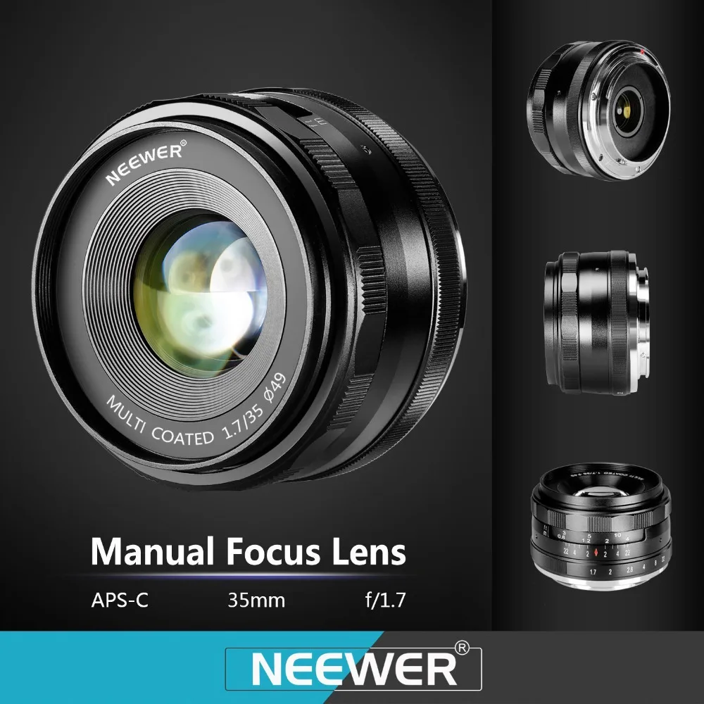 Neewer 35mm f/1.7 Manual Focus Prime Fixed Lens for SONY E-Mount Digital Cameras Such as NEX3, 3N, 5, 5T,A6000, A6100 and A6300