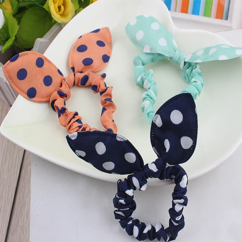 Polka Dots Elastic Hair Band Rope (5-Pack)