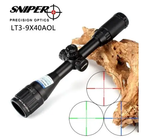 SNIPER LT 3-9X40AOL 1 дюймов полноразмерный тактический оптический прицел освещает Mil-Dot RifleScope блокировка, сброс охотничьего прицела