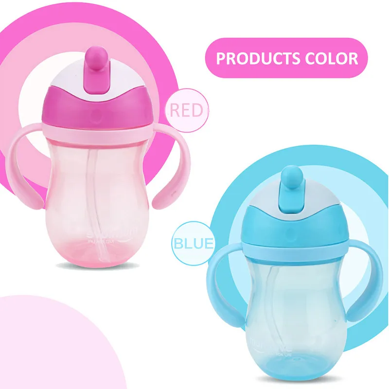 Детская чашка Infantile чашка новорожденная чашка 250 мл 3 цвета Sippy Кормление соломы портативный напиток Малыш Вода обучение молоко младенец ребенок