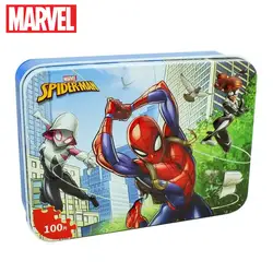 Оригинальный подлинный Marvel Человек-паук деревянные игрушки-головоломки Обучающие Развивающие игрушки для детей, подарок на день рождения