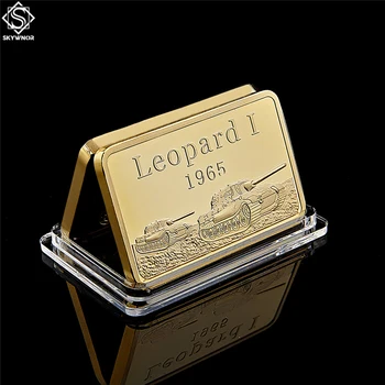 

1965 German Leopard Tank Deutsche Panzerdivision Replica Gold Bars 999/1000 Challenge Coins/Bar Collection