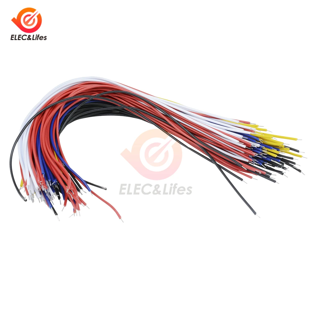 

100Pcs 20CM Colorful Flexible Double head Tin-Plated Breadboard PCB Soldering Cable PVC Electronic Component Jumper cables Wire