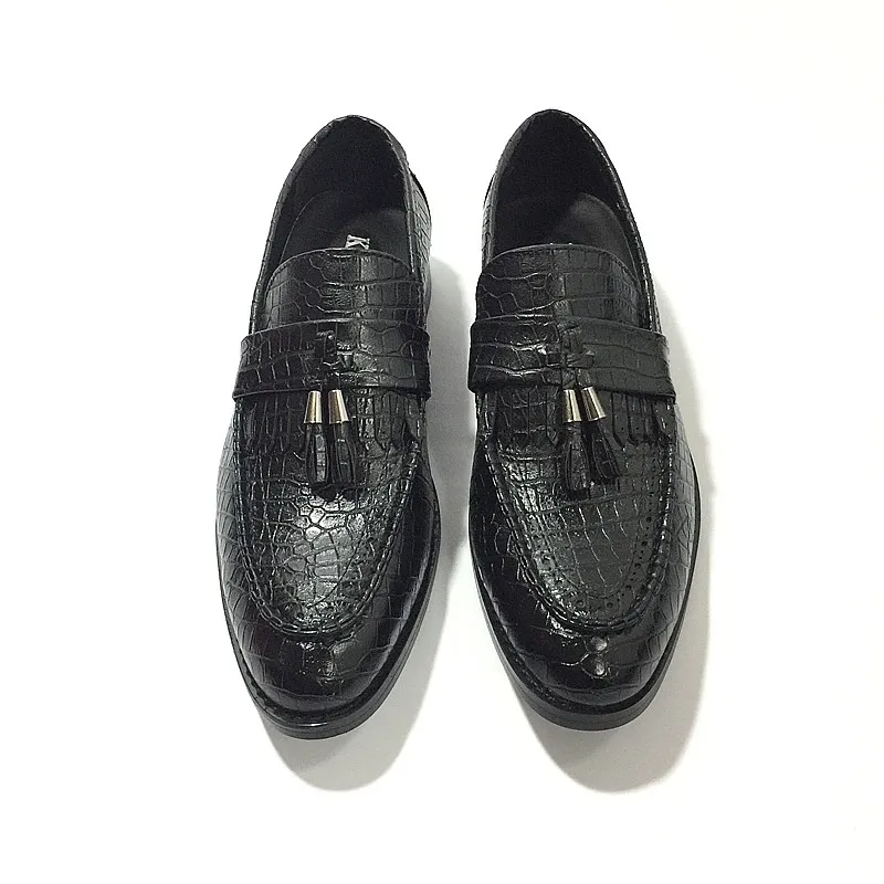 rouge De Appartements Haute Luxe Respirant Pointu 021 Oxfords Hommes Bout En Chaussures Robe Noir Gland Mocassins Cuir marron D'affaires Qualité 1H1qr