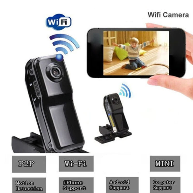 

Mini MD81 Camera WIFI IP Camera DV DVR Wireless Camcorder Webcam Sports Cam Motion Detection for iOS Android System PK MD80