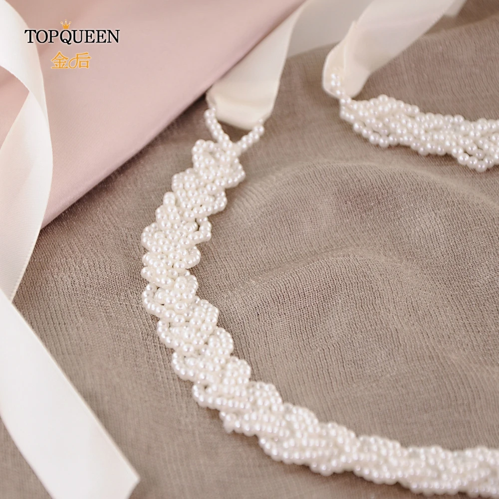 TOPQUEEN H262 Лидер продаж повязка на голову для невесты женские аксессуары для волос со стразами и вышивкой бисером женские повод головные уборы Быстрая
