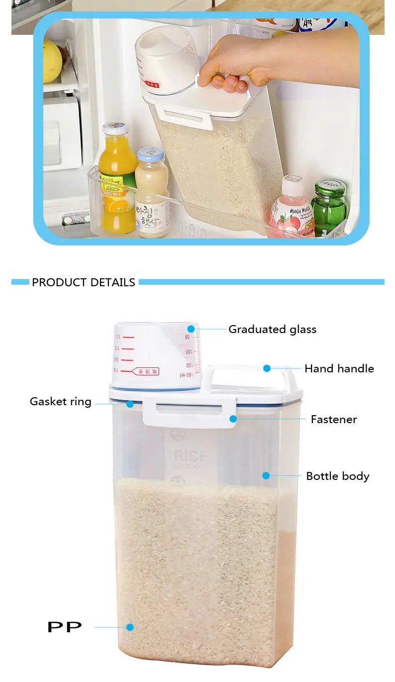 RSCHEF 1 шт. пластиковый кухонный пищевой контейнер для крупы, чехол для хранения зерен, ящик для хранения риса