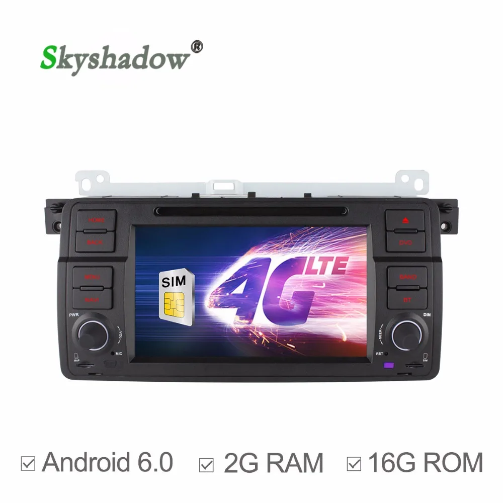 SKYSHADOW Quad Core Android 6.0 dvd-плеер Автомобиля Для BMW 3 серии 1998-2006 GPS Navi BT wifi Bluetooth 2 ГБ RAM