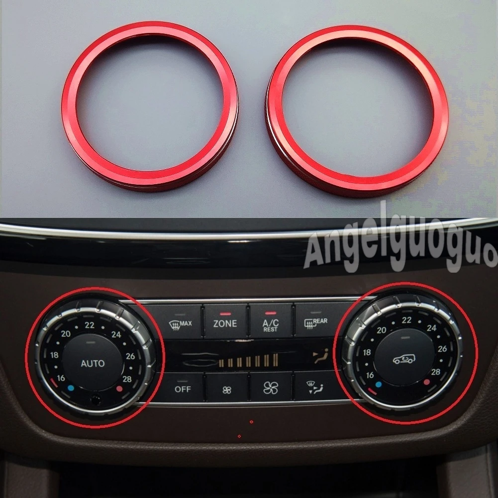 Angelguoguo For Mercedes Benz 2008-2014 C class W204  Car air conditioning Rotary knob button cover