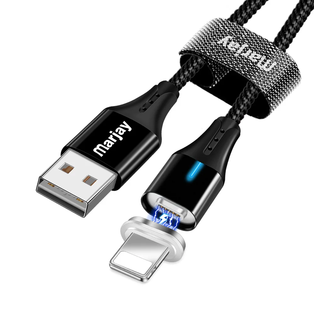 Магнитный usb-кабель Marjay, 3 А, быстрая зарядка, 8-контактный usb-кабель для iPhone 6, 7, 8 plus, x, xr, xs, xs, max, быстрый Магнитный зарядный кабель для передачи данных