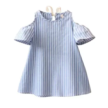 

Fashion Toddler Infant Baby Kids Girls Striped Princess Dress Tops Summer Short Sleeve Top Shirt Casual Costume 0-24M YL1