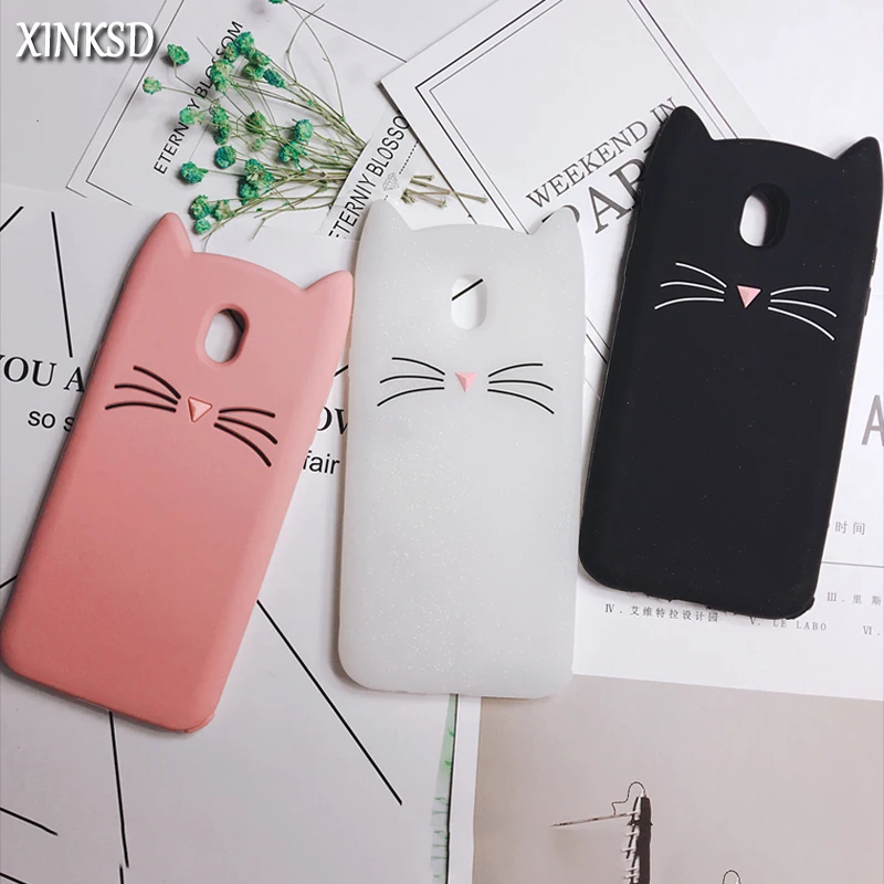

S5 3D Cat Phone Cases For Samsung Galaxy S6 S7 Edge S8 S9 puls A5 A7 A3 2017 J5 J7 2016 J330 J530 J730 Cute Silicone Soft Cover