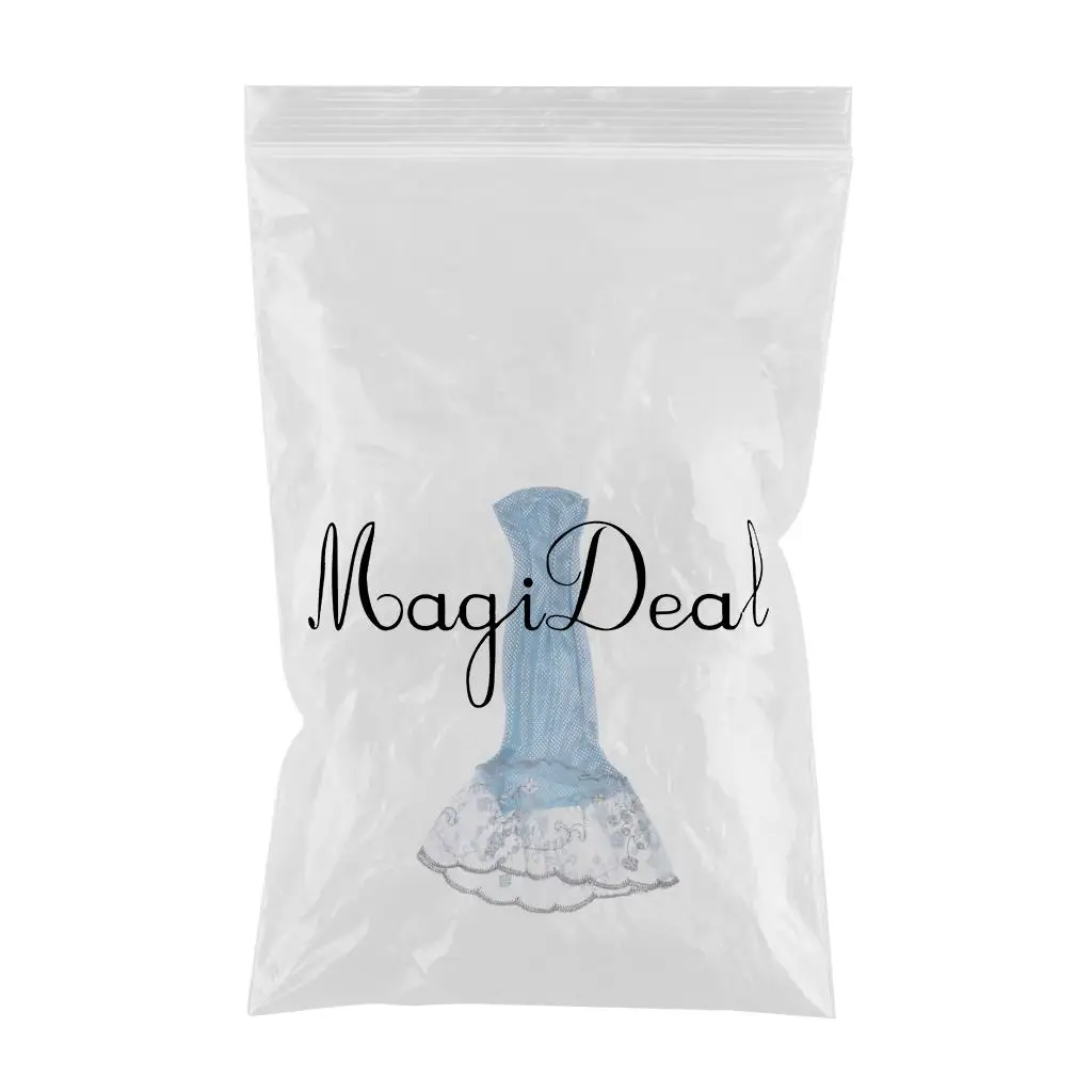 MagiDeal Doll Tube Top Lace Long Dresses Evening Dress for   Dolls Clothes Accessory