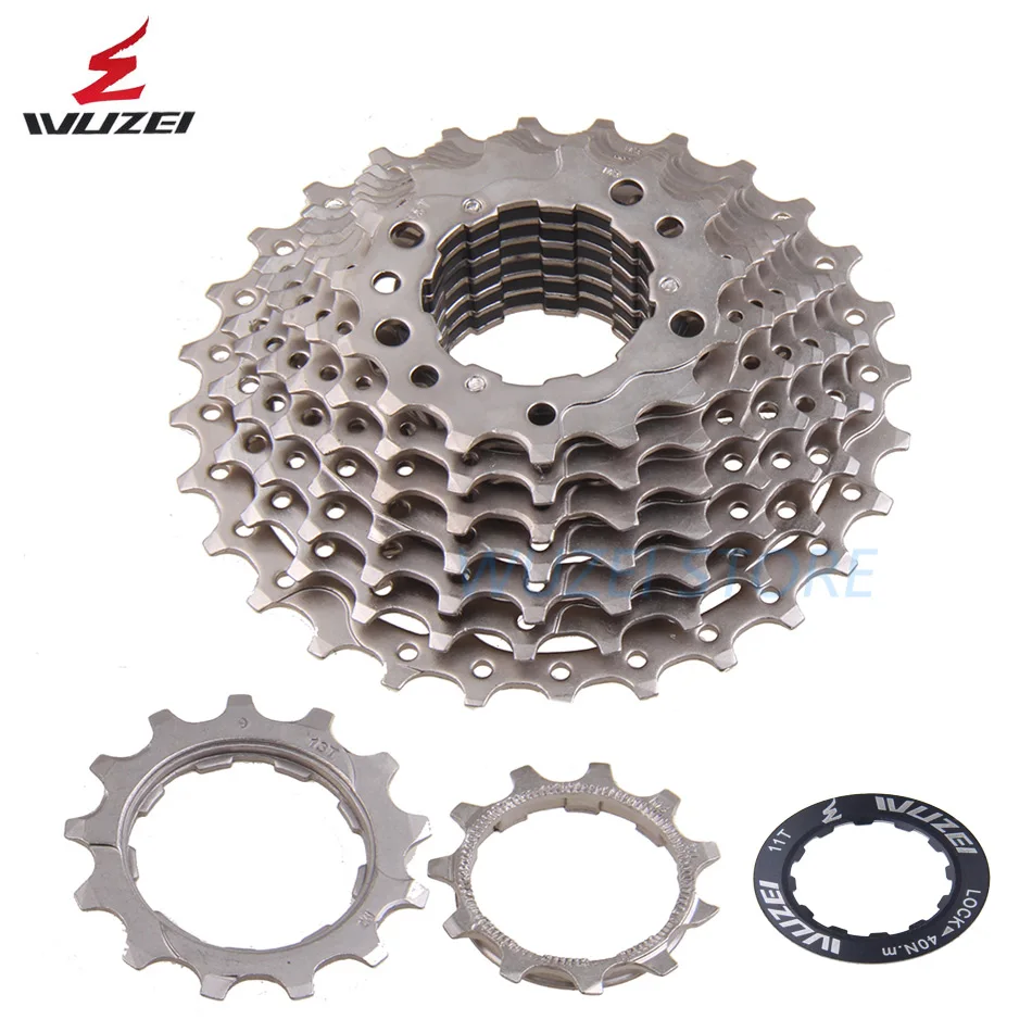 Comprar WUZEI 8 9 10 11 velocidad de la bicicleta de carretera rueda libre 25 28 32 36T 18 20 24 27 30S piñón de cassette de acero todas las piezas de bicicleta de tamaño
