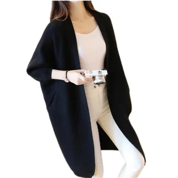 

2018 New Fashion Autumn Winter Women V-Neck Loose Sweater Outwear Korean Female Batwing Sleeve Knitted Sweater Cardigan F381