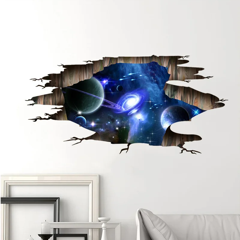 Креативная 3D кирпичная стена Вселенная Космос галактика пол наклейка на стену детские комнаты потолок крыша украшение дома художественная Фреска DIY обои