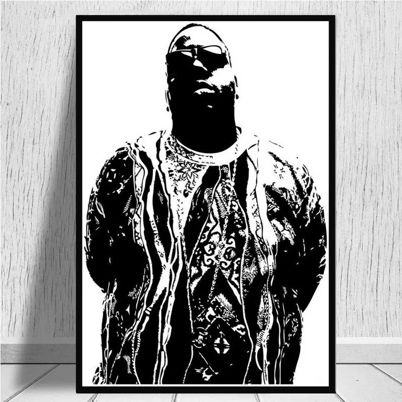 Известный B.I.G Biggie Smalls Тупак Шакур раппер король художественный постер Картина Настенная картина домашний декор, плакаты и принты